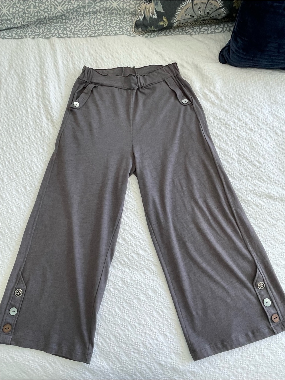 neon buddha Gray Knit Lounge Pants with Label Detail